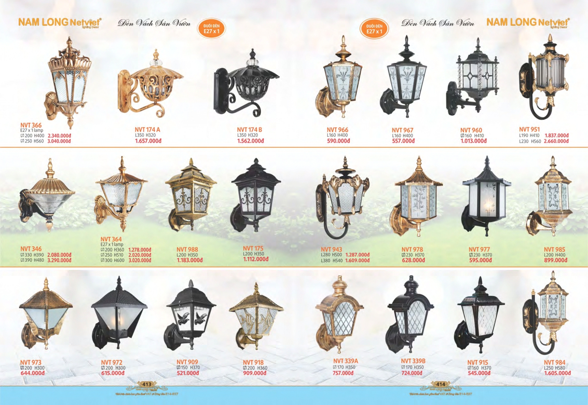 Bảng giá đèn trang trí Nam Long